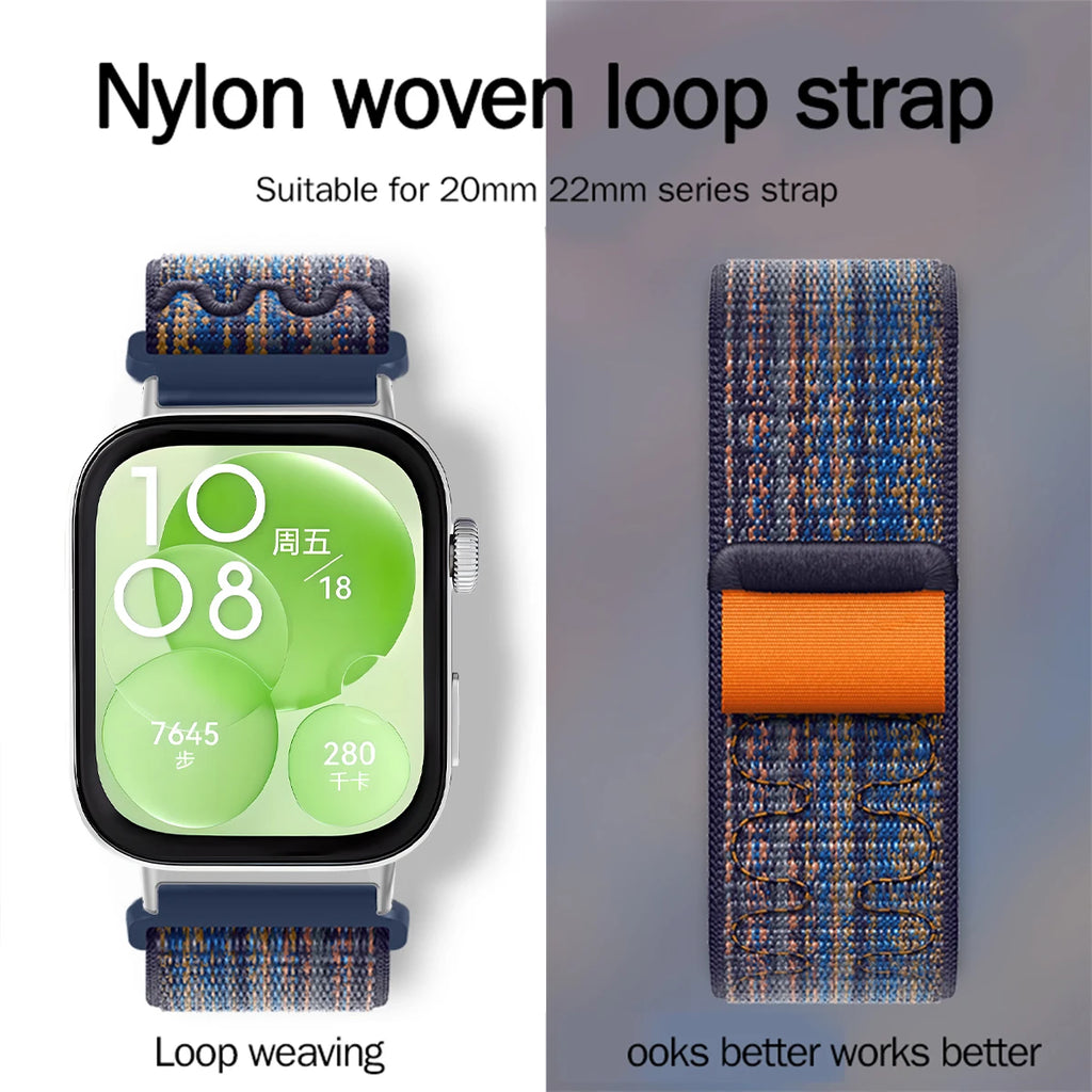 Nylon Loop Strap for Huawei Watch Fit 3 SmartWatch Sport Band for Huawei Watch Fit3 2 Replacement Bracelet Wristband Accessories