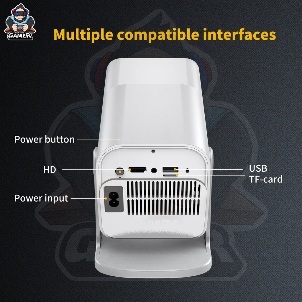 High Dynamic HCS350 MAX  HD Smart Game Projector with 2 Joy Sticks Controller Indoor Outdoor 1080P Wifi Gaming Projector