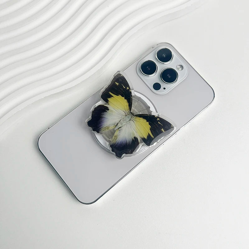 Butterflies Magnetic Mobile Phone Stand Creative Resin Butterflies Magnetic Mobile Phone Stand Custom Phone Socket Holder Grip
