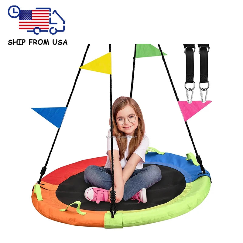 ZOSHINE 40inch Outdoor Play Net Swing Waterproof and Garden-Resistant Children's Toy Swing for Home Use