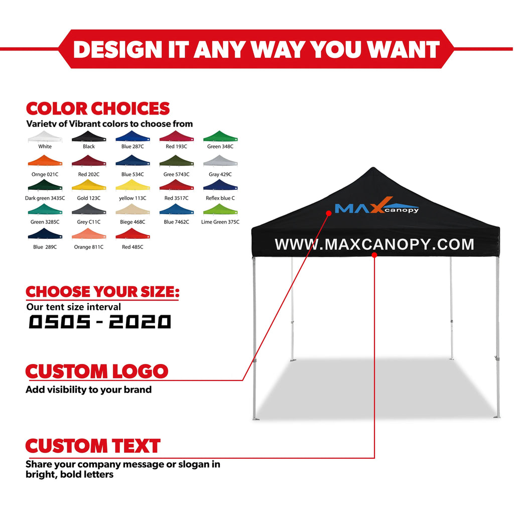 Maxcanopy 10x10 Outdoor Steel Not Aluminum Black White Canopy Tent Trade Show Tent for Outdoor Events Weddings Exhibitions