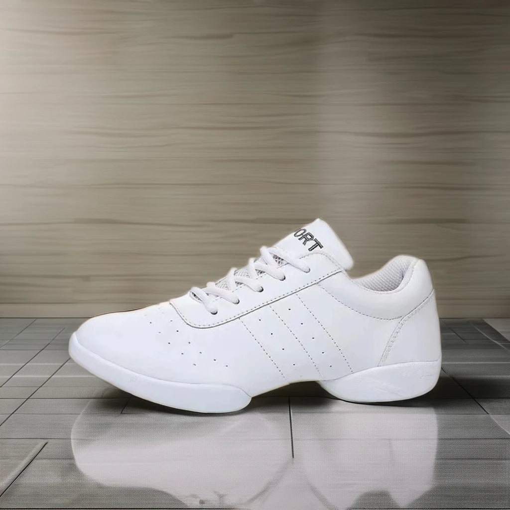 Children's Modern Competitive Dance Sneakers White Jazz Gymnastics Cheerleading Shoes Black Line Fashionable Dance Shoes