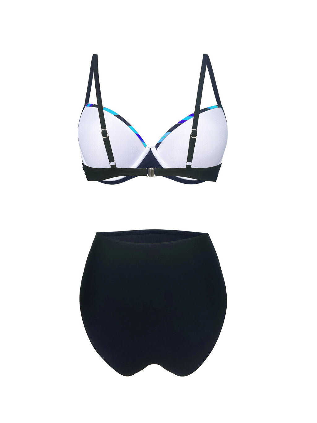 Striped Print Multicolor Bikini Swimsuit Women'S Two-Piece Set Easy Fashion Swimwear Hot Item