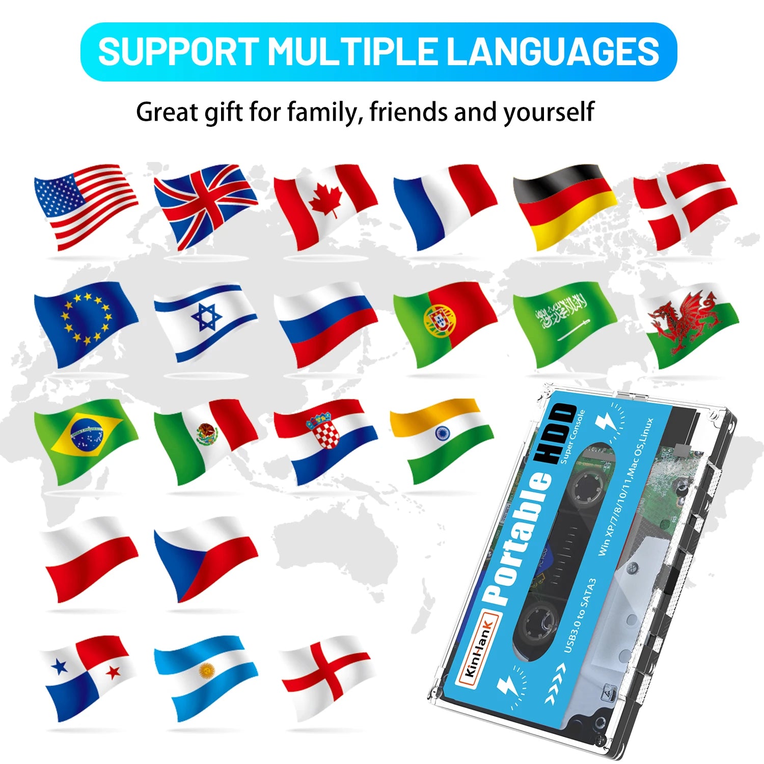 Newest 500G Gaming Hard Drive Super Console for Laptop/Pc Base Retro Arcade Game 500G HDD Portable External Hard