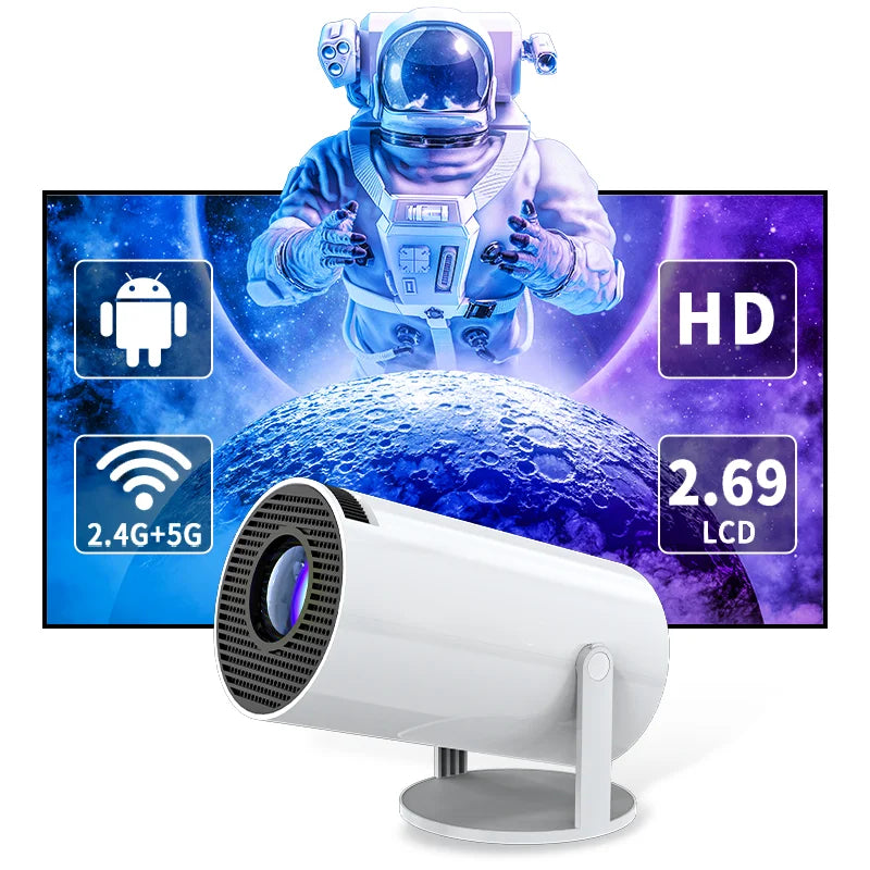 2025 Outdoor  Mini Portable 720P 1080P Smart Android Projector 2-in-1 Video Game Console LCD 3D WiFi Home F300 Projector