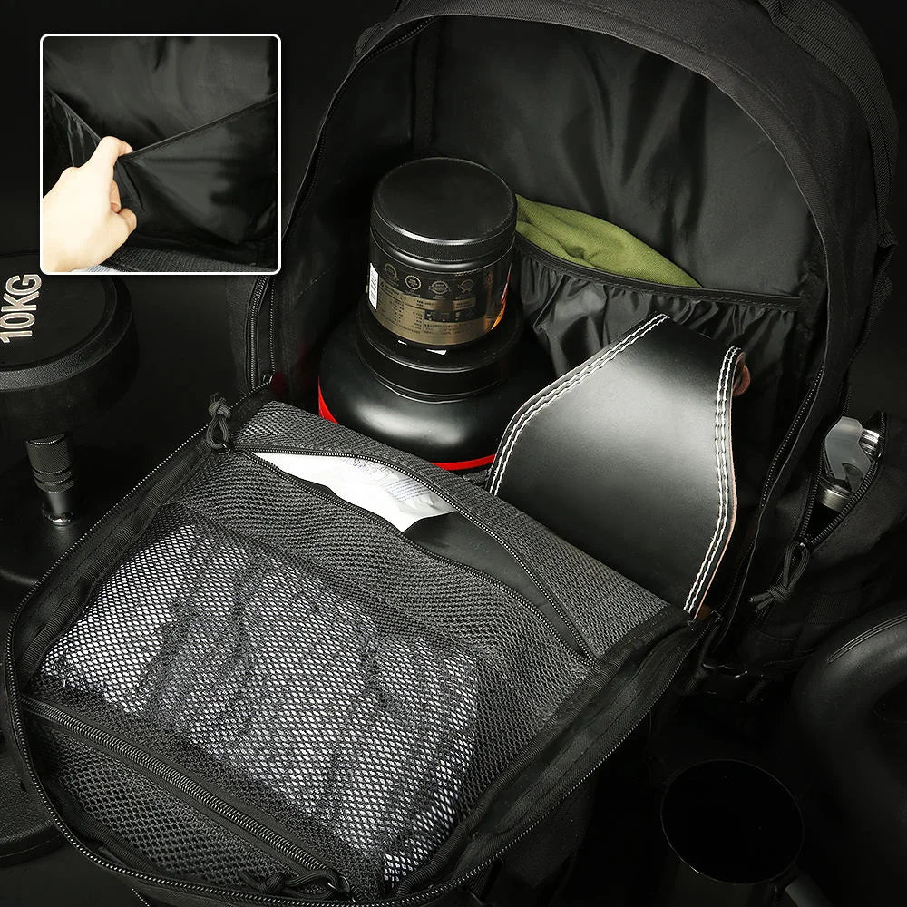 Tactical Backpack & Duffle Bag Weekender for Gym/Travel/Deployment,  Waterproof Workout Duffel with MOLLE System