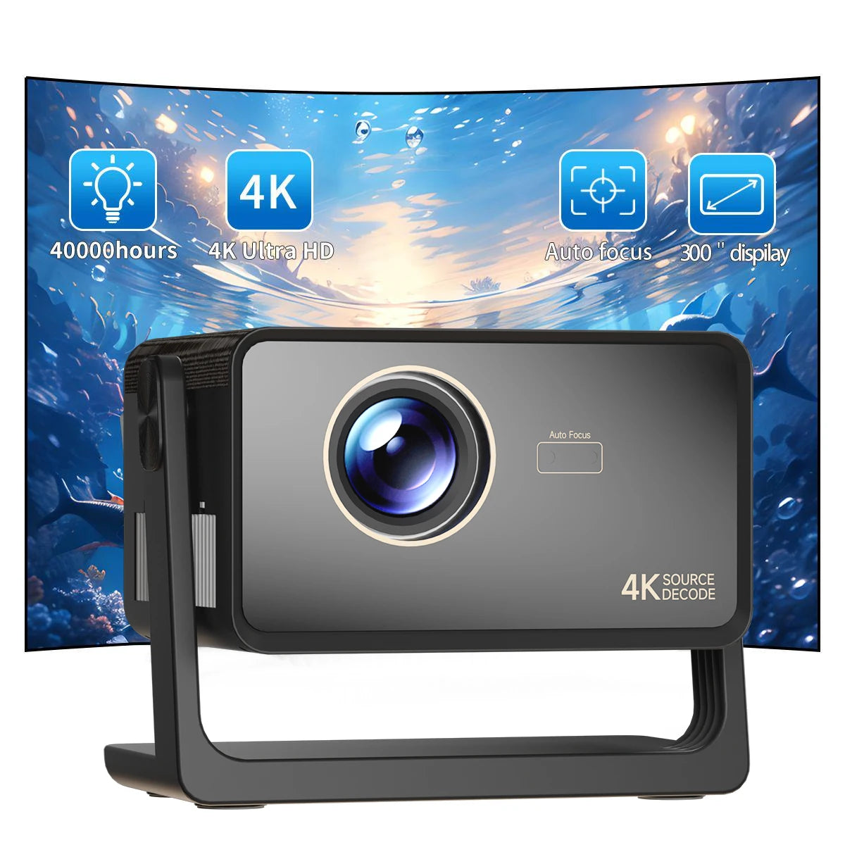 Wholesale H3 Android Projector 1080P Native Smart Home Cinema 4K Full Hd Projectors Auto Focus Mini Portable Outdoor Proyector