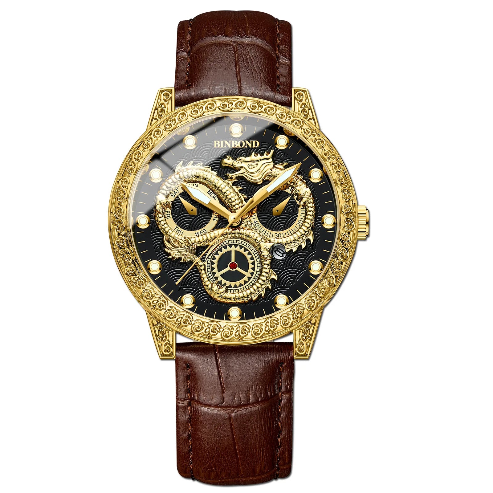 Binbond B3030 3030 Casual Wristwatch Waterproof Luminous Date Stainless Steel High Quality Men Watch Luxury Quartz Men's Watches