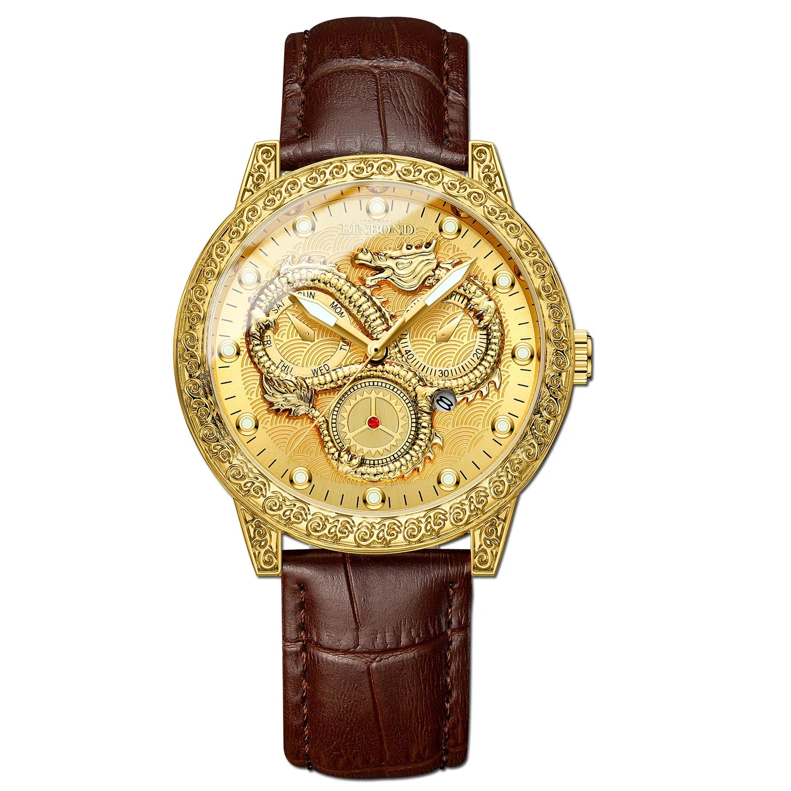 Binbond B3030 3030 Casual Wristwatch Waterproof Luminous Date Stainless Steel High Quality Men Watch Luxury Quartz Men's Watches