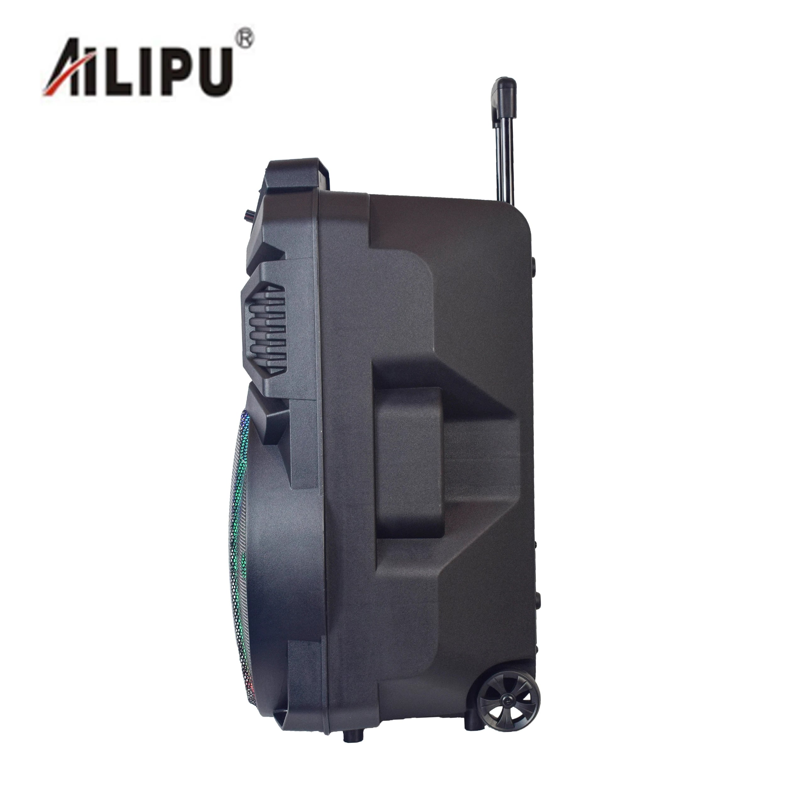 15'' Big Stock BT Speakers Caixa De Som Amplificada RGB  Light Outdoor Dj Sound System Trolley Speaker with Mic