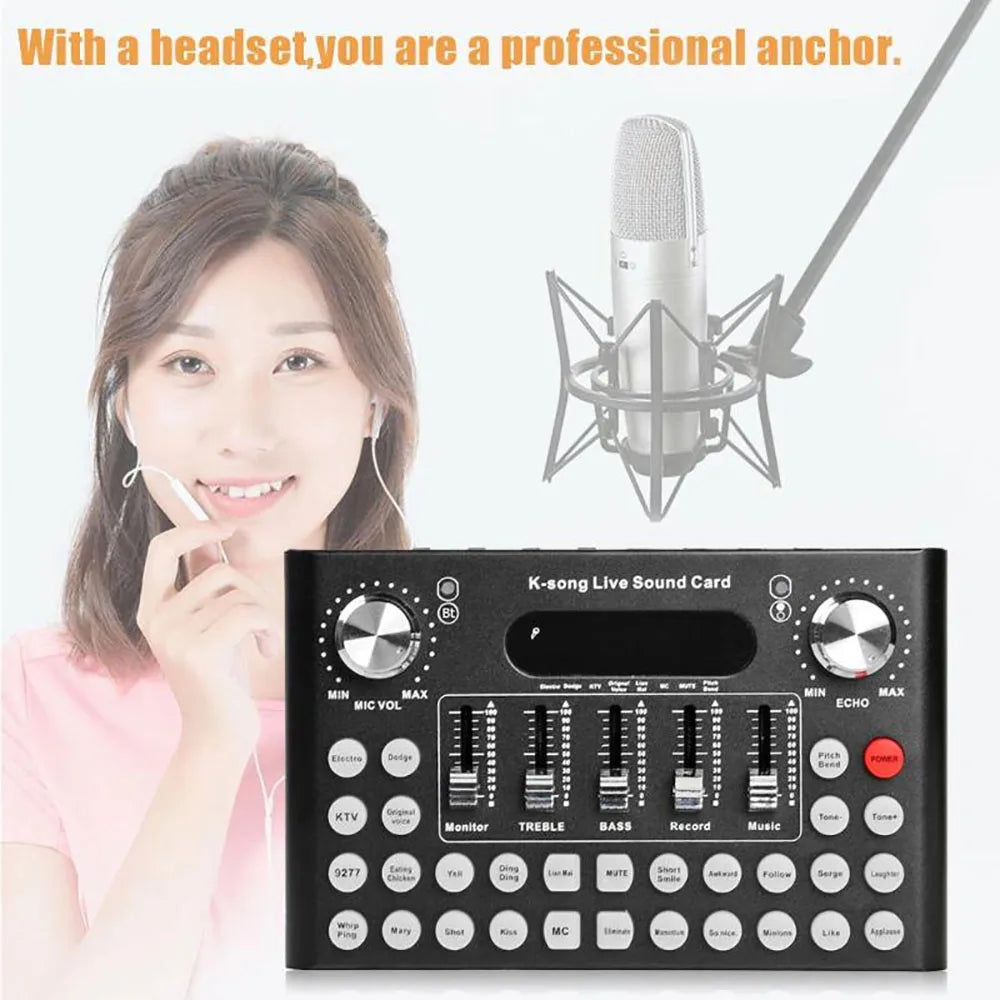 GAX-F10 Gaming Microphone Quality External Computer Pc Mobile Phone Audio Interface for Recording Sound Card