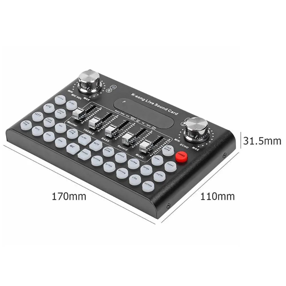 GAX-F10 Gaming Microphone Quality External Computer Pc Mobile Phone Audio Interface for Recording Sound Card