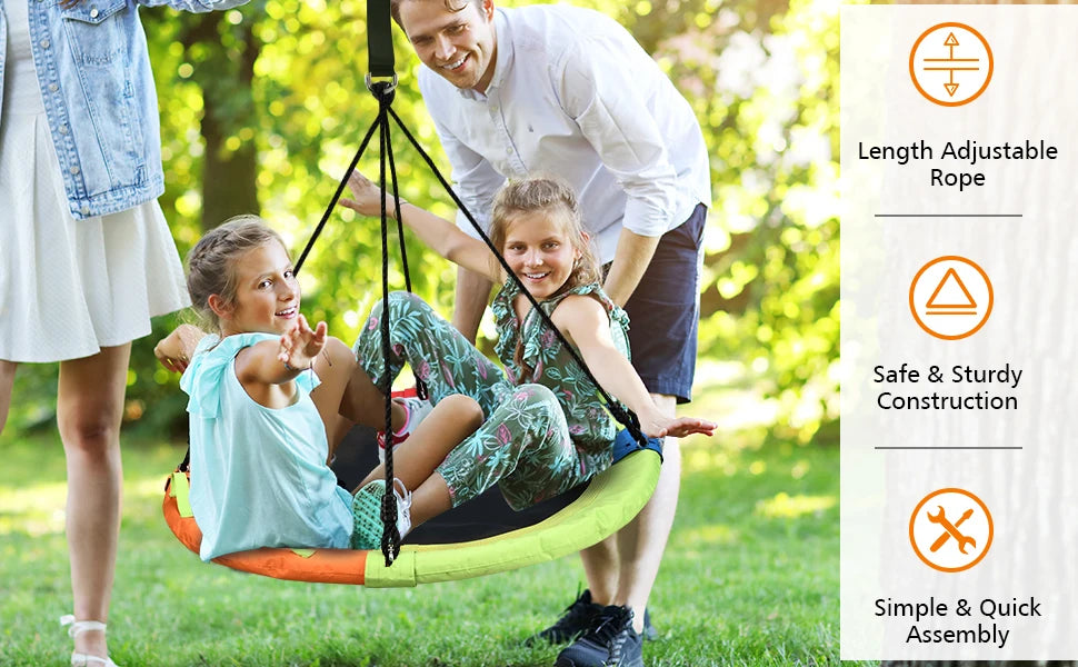 ZOSHINE 40inch Outdoor Play Net Swing Waterproof and Garden-Resistant Children's Toy Swing for Home Use
