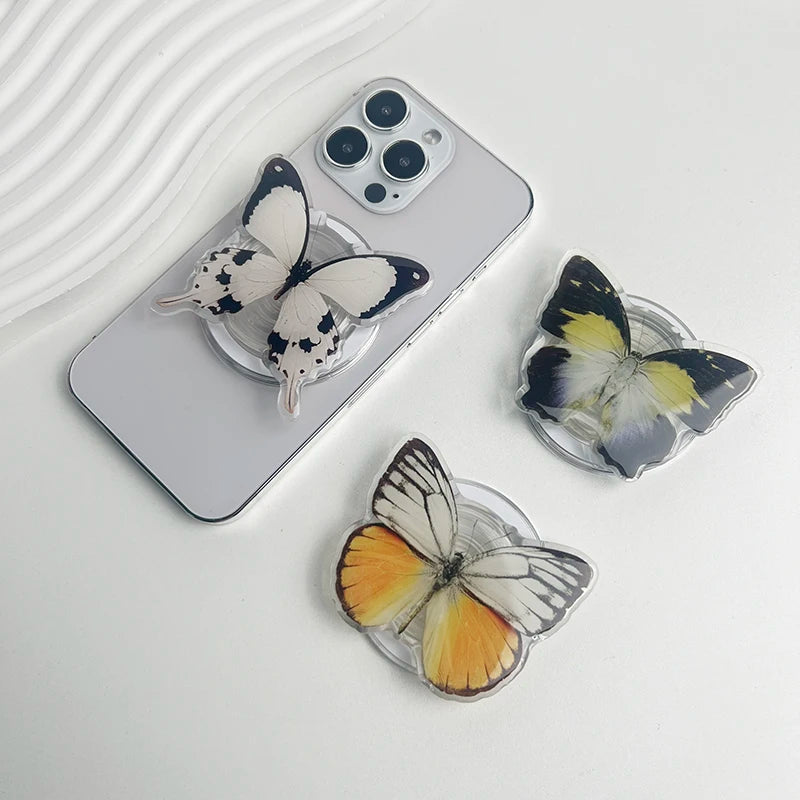 Butterflies Magnetic Mobile Phone Stand Creative Resin Butterflies Magnetic Mobile Phone Stand Custom Phone Socket Holder Grip