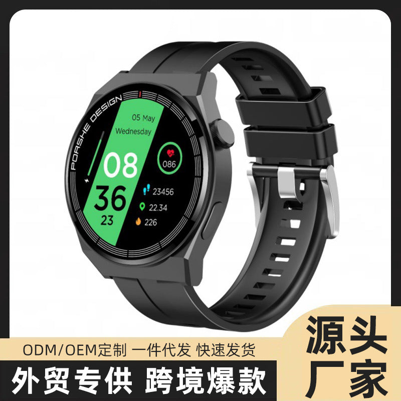 Huaqiangbei Gt3/8/C4P Porsche-Style Smart Sports Watch with Heart Rate and Blood Pressure Monitoring, Nfc, Bluetooth Calling