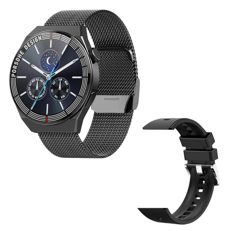 Huaqiangbei Gt3/8/C4P Porsche-Style Smart Sports Watch with Heart Rate and Blood Pressure Monitoring, Nfc, Bluetooth Calling