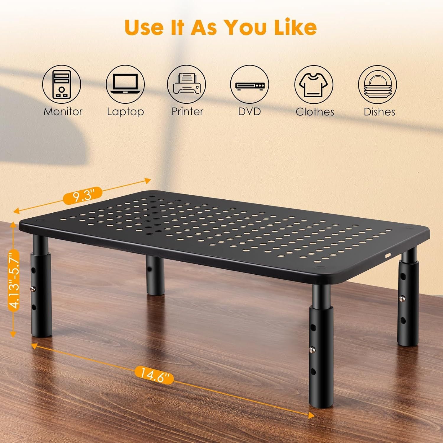 Cross-Border Monitor Computer Stand, Adjustable Height Laptop Desktop Base, Storage Rack, Height-Increasing Stand