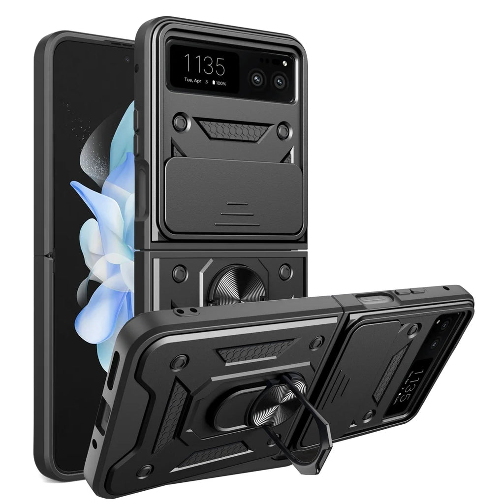 For Moto Razr 40 2023 Heavy Duty Rugged Cover Bracket Magnetic Holder Shockproof Phone Case For Motorola Razr 40 2023