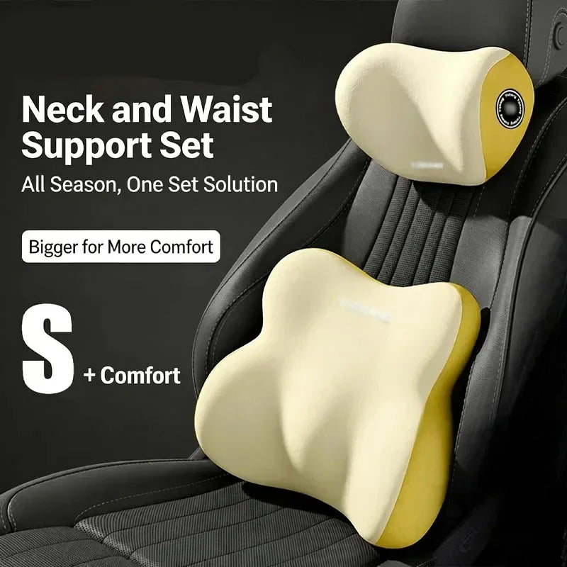 Car Headrest Neck Pillow, Car Waist Support, Memory Cotton, Four Seasons Universal Car Pillow car accessories