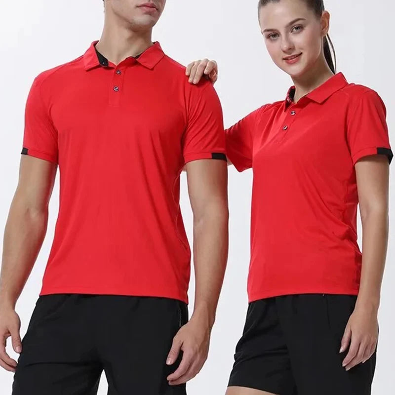 Customized Logo Quick Drying Short-Sleeved Polo Breathable Men's and Women's Polo Jogging Fitness Polo DIY Logo Team Top