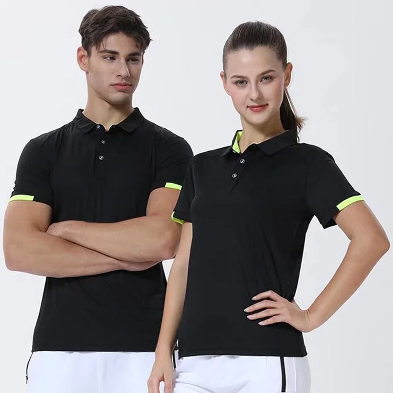 Customized Logo Quick Drying Short-Sleeved Polo Breathable Men's and Women's Polo Jogging Fitness Polo DIY Logo Team Top