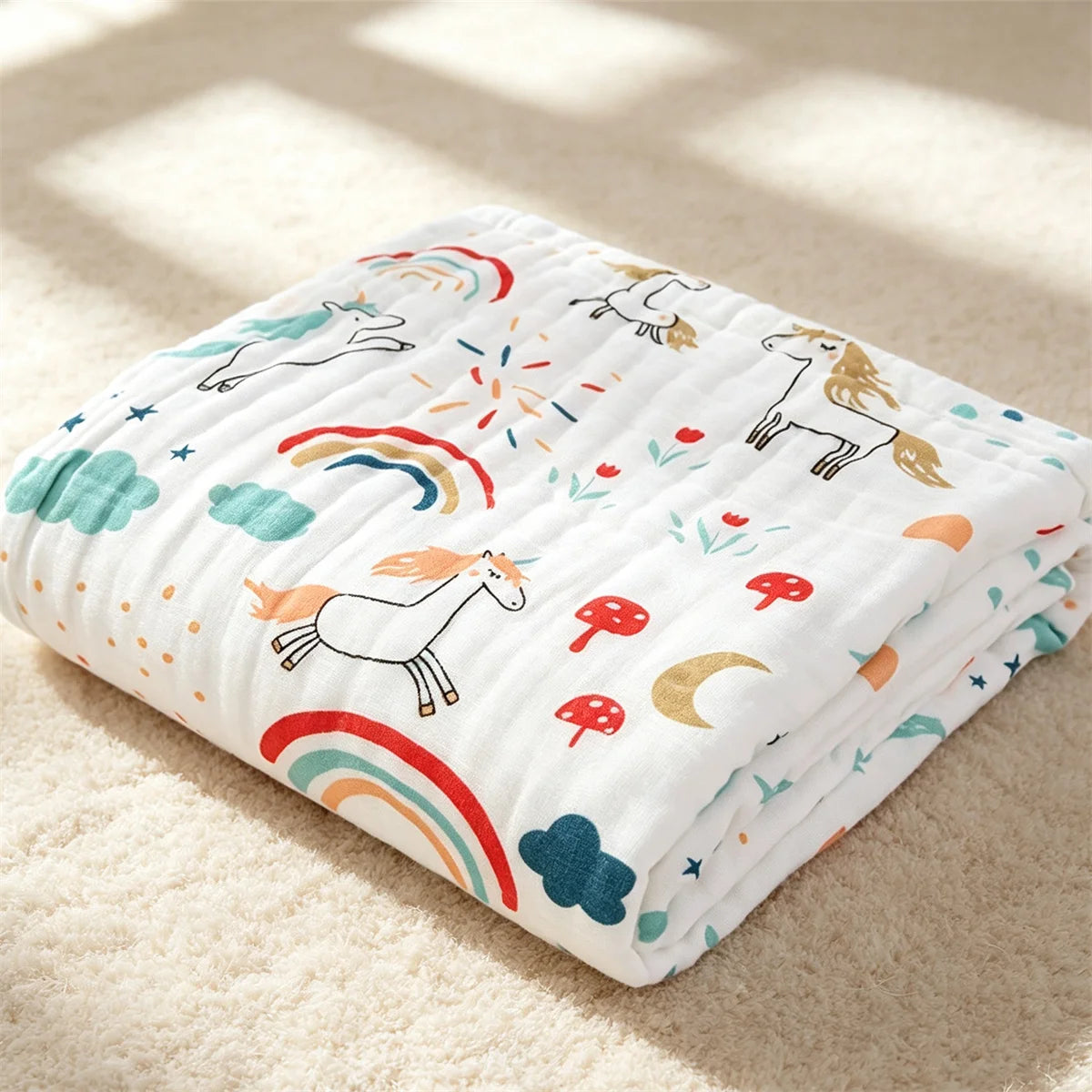 Baby Bath Towel Pure Cotton Gauze Absorbent Newborn Blanket Newborn Baby Shower Bag Children's Towel Soft