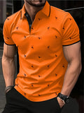 Summer Men's Golf Silhouette Pattern Polo Short Sleeve Polo Shirt Collared Shirt Business Casual Outdoor 3D Print Geometric Polo