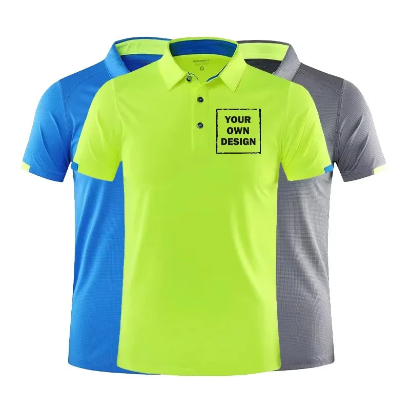 Customized Logo Quick Drying Short-Sleeved Polo Breathable Men's and Women's Polo Jogging Fitness Polo DIY Logo Team Top