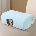 Baby Bath Towel Infant Swaddle Blanket Wrap Kids Cute Animal Embroidered Fleece Blanket Children's Soft Bathrobe Kids Blanket