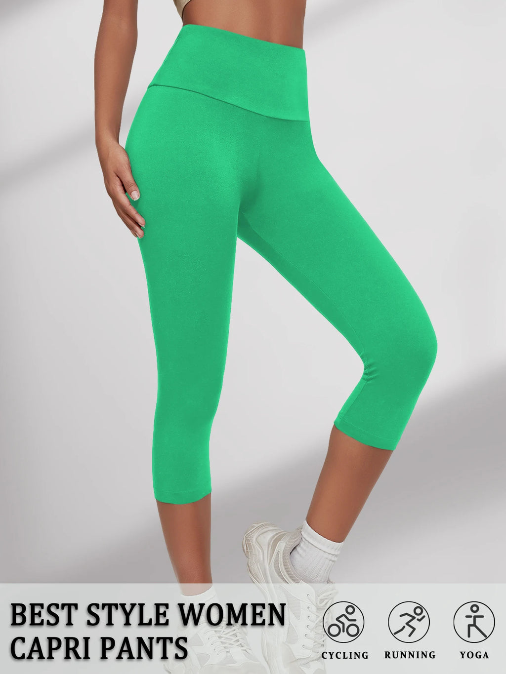 High Waisted Yoga Pants for Women Capri Pants Super Soft No See Through Workout Running Home Lounge Leggings