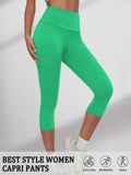 High Waisted Yoga Pants for Women Capri Pants Super Soft No See Through Workout Running Home Lounge Leggings