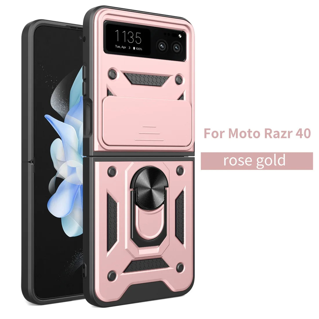 For Moto Razr 40 2023 Heavy Duty Rugged Cover Bracket Magnetic Holder Shockproof Phone Case For Motorola Razr 40 2023