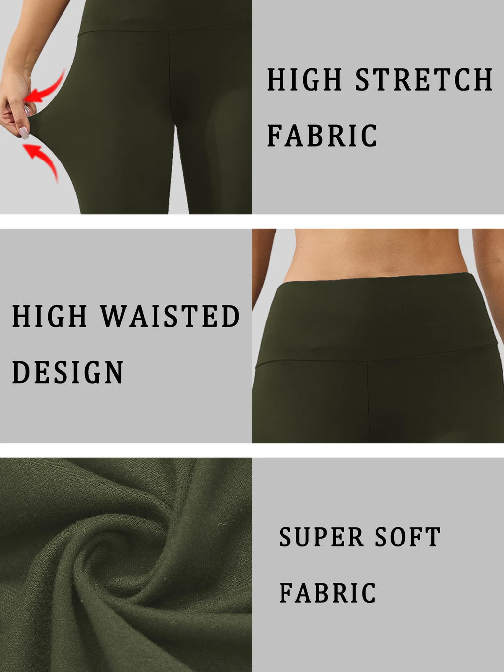 High Waisted Yoga Pants for Women Capri Pants Super Soft No See Through Workout Running Home Lounge Leggings