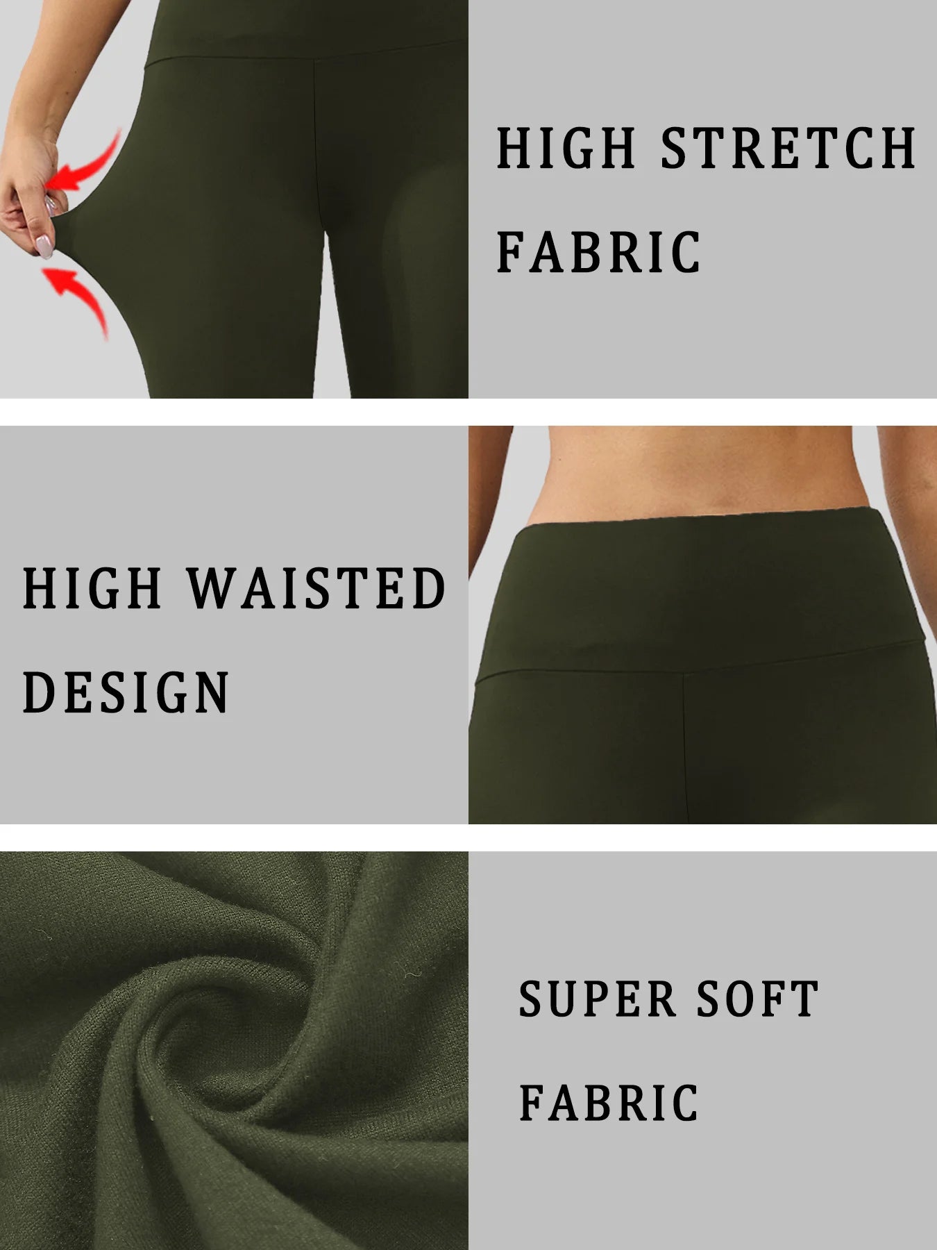 High Waisted Yoga Pants for Women Capri Pants Super Soft No See Through Workout Running Home Lounge Leggings