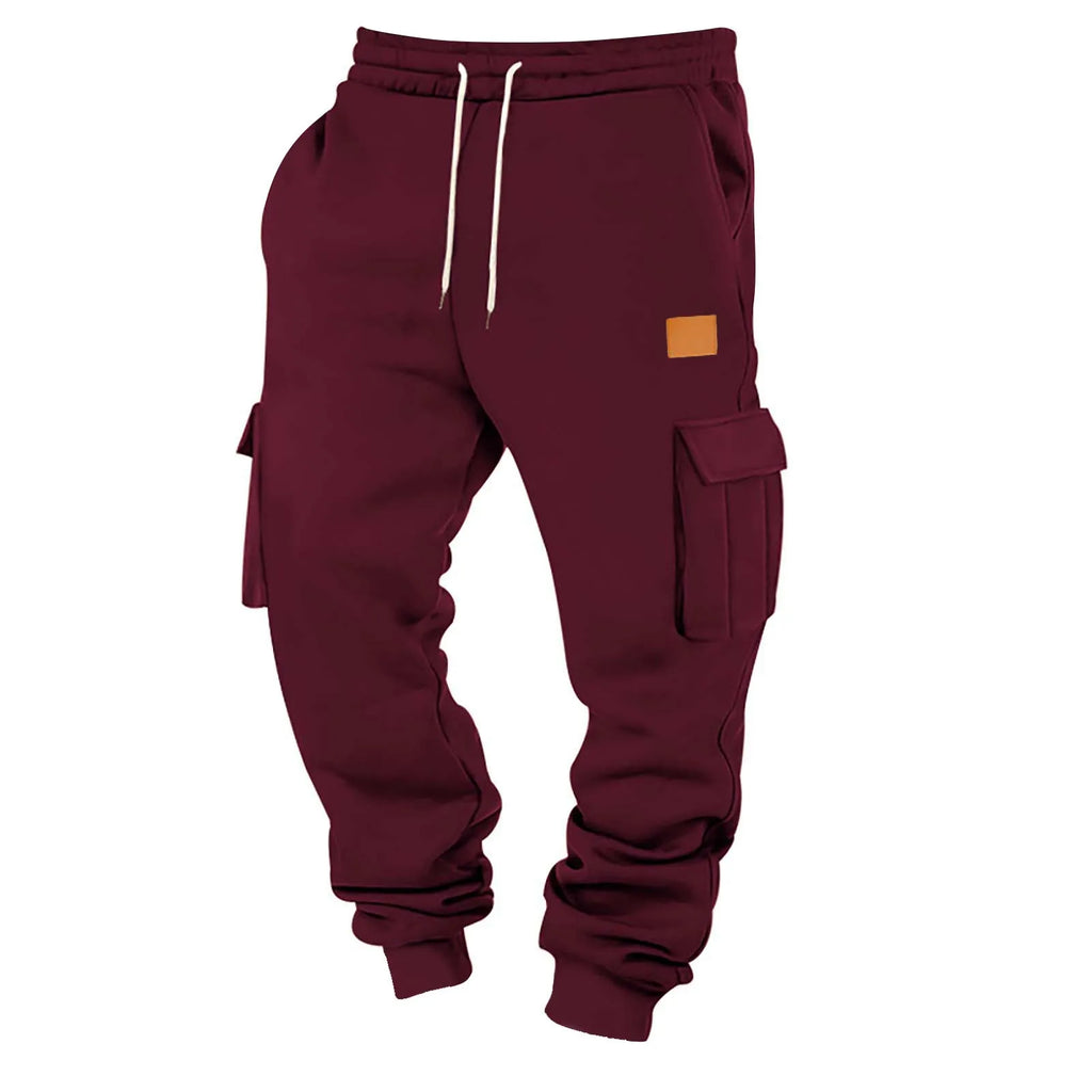 Men's Cargo Pants 2025 New Casual Loose Autumn Winter Straight Baggy Pants Multi-Pockets Solid Color Pinting Sweatpants ﻿