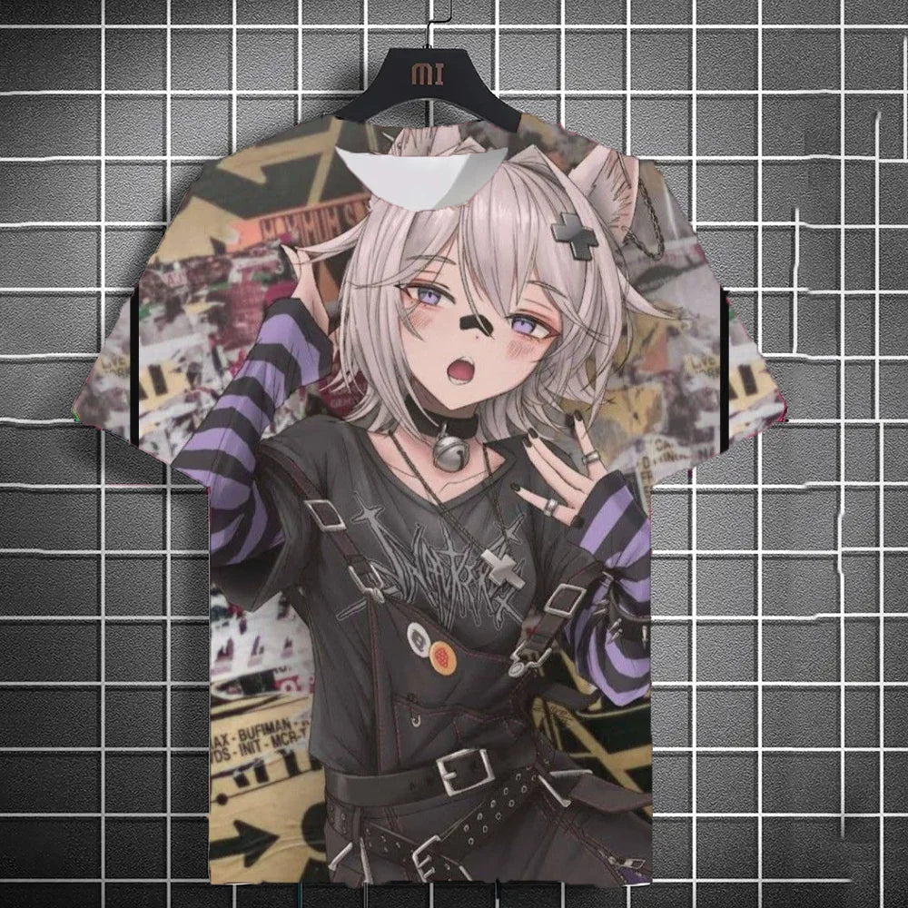 Men's Anime Character Graffiti Tee 3D Sexy Beauty Print Poster Style T Shirt Trend Men/Women Short Sleeve Y2k Tshirt