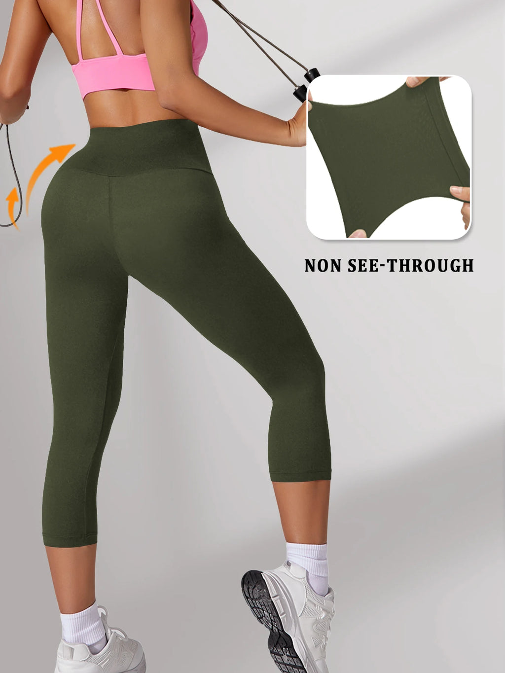 High Waisted Yoga Pants for Women Capri Pants Super Soft No See Through Workout Running Home Lounge Leggings