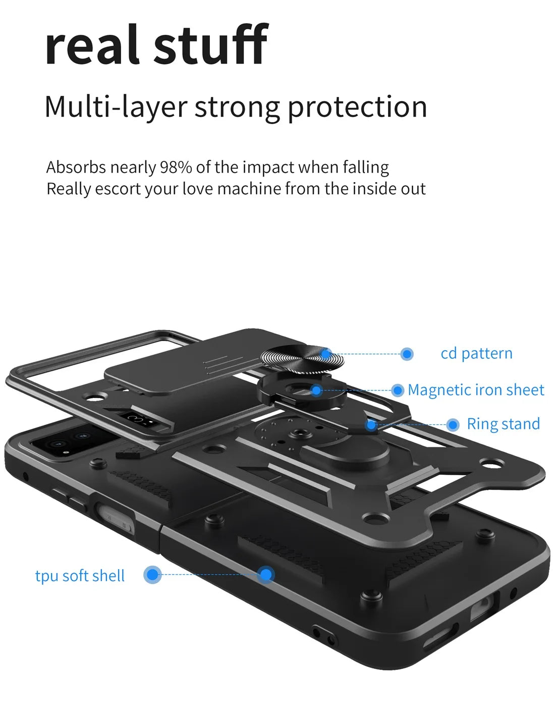 For Moto Razr 40 2023 Heavy Duty Rugged Cover Bracket Magnetic Holder Shockproof Phone Case For Motorola Razr 40 2023