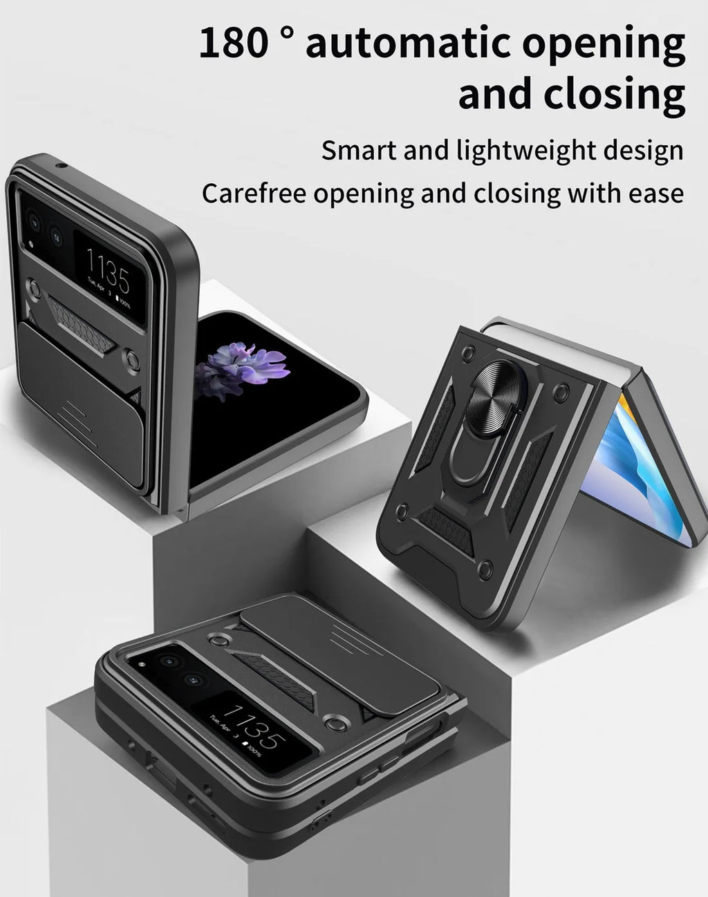 For Moto Razr 40 2023 Heavy Duty Rugged Cover Bracket Magnetic Holder Shockproof Phone Case For Motorola Razr 40 2023